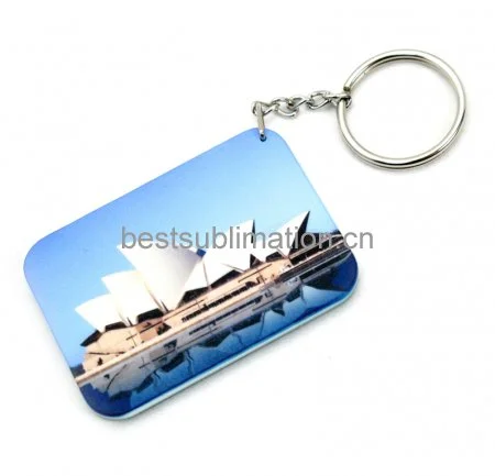 Rectangular Plastic Keychain 48*68mm