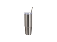 Sublimation Blanks 36oz/1080ml Stainless Steel Travel Tumbler with Lid & Straw (Silver)