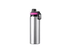Botella Aluminio 25OZ/850ml Tapa Fúcsia (Plateado)