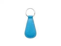 Llavero Cuero PU para grabado a láser (Gota de agua, Azul Claro)