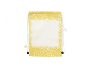 Sublimation Blanks Yellow Bleached Starry Linen Drawstring Bag