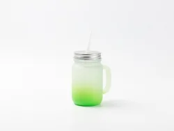 12oz/350ml Sublimation Blanks Mason Jar w/ Straw (Frosted, Gradient Color)