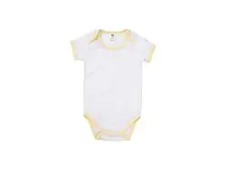 Baby Onesie Short Sleeve XXL(Yellow Edge,18-24M)