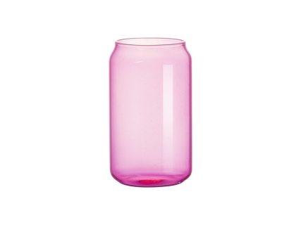 Sublimation Blanks 13oz/400ml Full Color Can Glass Mug with Straw (Purple)