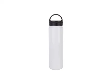 Sublimation 25oz/750ml Stainless Steel Flask w/ Portable Lid (White)