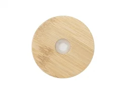 Bamboo Lid with Straw Hole and Silicone Ring Gasket for BN26