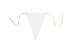 Sublimation Triangle Flag PET Holiday Banner 10PCS  w/ 5m Golden Ribbon(13*18cm)