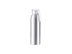 Botella Deportiva Slim Aluminio Plateada 22oz/650ml con Tapa transparente