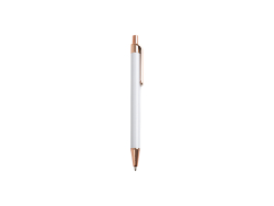 Sublimation Ballpoint Pen with Shrink Wrap (Rose Gold+White Barrel)
