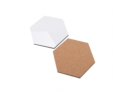 Sublimation Hexagon Coaster with Cork Back - 11cm