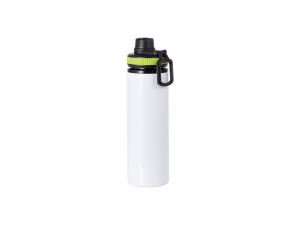 28oz/850ml Sublimation Blanks Alu Water Bottle with Color Cap (White)