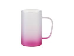 18oz/540ml Glass Mug(Frosted, Gradient Pink)