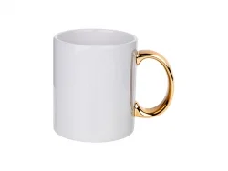 Sublimation 11oz Plated Ceramic Mug (Gold Handle)