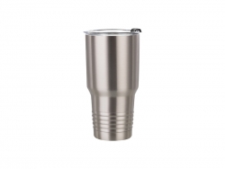 Engraving Blanks 30oz/900ml Ringneck Grip SS Tumbler with Straw (Silver)