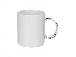 Sublimation 11oz Plated Ceramic Mug (Silver Handle)