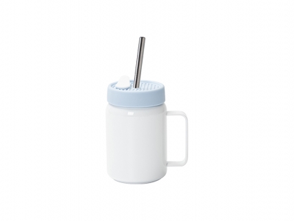 Sublimation Blanks 16oz/480ml Straight Stainless Steel Mason Jar w/ Silicon Lid