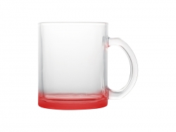 11oz Sublimation Blanks Clear Glass Mugs(Red Bottom)