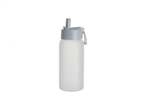 Sublimation Blanks 25oz/750ml Glass Sports Bottle w/ Grey Straw Lid