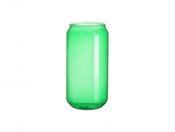 Sublimation Blanks 18oz/550ml Full Color Can Glass Mug with Straw(Green)