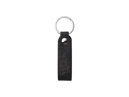 Laser Engraving PU Leather Keychain (Handle,Black)