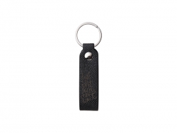 Laser Engraving PU Leather Keychain (Handle,Black)