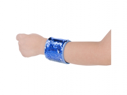 Sublimation Sequin Bracelet (Blue W/ White)