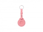 Sublimation Blanks PU AirTag Keychain Holder(Long strap,Pink)