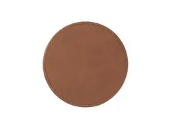 Engraving Blanks Round Leather Coaster (Yellow Brown W/ Black, φ10cm)