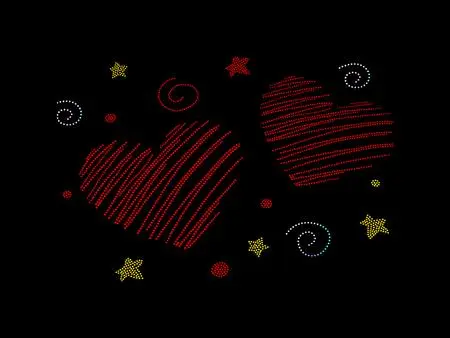 Hoja Transfer Faux Rhinestone (Corazón Rayas, 20*15cm)  5 hojas/pack