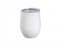 Sublimation 12oz/360ml Glitter Sparkling Stainless Steel Stemless Cup (White)