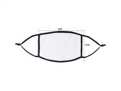 13*18cm Sublimation Face Mask (Black edge/Black Elastic, Medium)