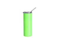 Sublimation Blanks 20oz/600ml Stainless Steel Fluorescent Tumbler with Straw &amp; Lid(Green)