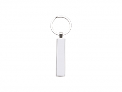 Sublimation Blanks Double Sided Aluminium insert Key Chain 1.3x6.3cm-Silver