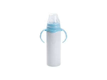 8oz/240ml Sublimation Blanks Stainless Steel Milk Sippy Bottle (White)