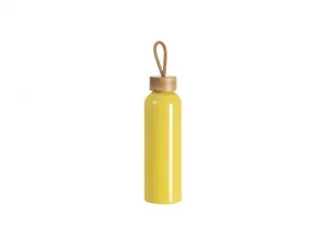 Sublimation Blanks 20oz/600ml Aluminum Water Bottle w/ Bamboo Lid (Yellow)