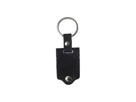 Porta-Chaves de Couro para Gravagem (3.5*7.5cm, Preto)