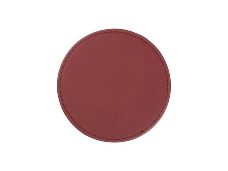 Engraving Blanks Round Leather Mug Coaster(Red W/ Black, φ10cm)