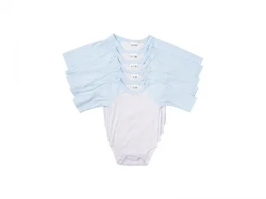 Sublimation Blanks Baby Onesie Long Sleeve Raglan(Light Blue)