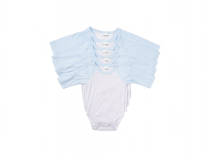 Sublimation Blanks Baby Onesie Long Sleeve Raglan(Light Blue)