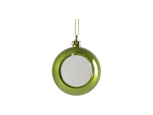 Sublimation 8cm Plastic Sparkling Christmas Ball Ornament w/o Insert (Light Green)