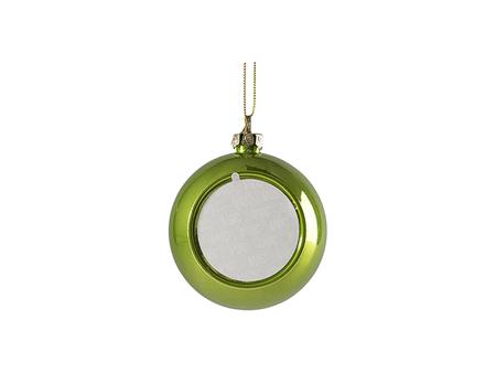 Sublimation 8cm Plastic Sparkling Christmas Ball Ornament w/o Insert (Light Green)