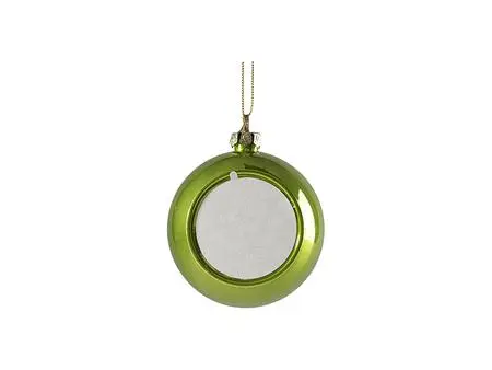 Sublimation 8cm Plastic Sparkling Christmas Ball Ornament w/o Insert (Light Green)