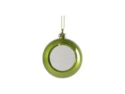 Sublimation 8cm Plastic Sparkling Christmas Ball Ornament w/o Insert (Light Green)