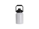 64oz/2000ml Sublimation Stainless Steel Tumbler w/ Black Portable Lid(White)