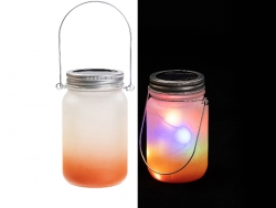 15oz/450ml Sublimation Blanks Mason Jar w/ Lantern Lid and Metal Handle (Frosted, Gradient Orange)