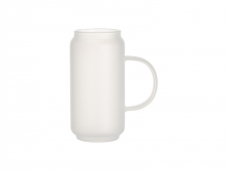 Sublimation Blanks 18oz/550ml Frosted Can Glass Mug w/ Handle