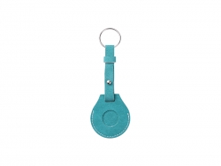 Sublimation Blanks PU AirTag Keychain Holder(Long strap,Green)