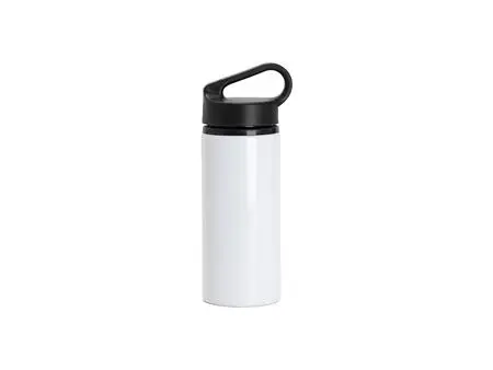 Botella de agua de aluminio 20oz/600ml con Tapón portátil Negro