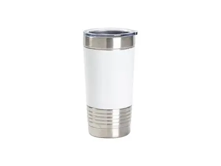 Engraving Blanks 20oz/600ml Laserable Silicon Wrap Tumbler (White/White)