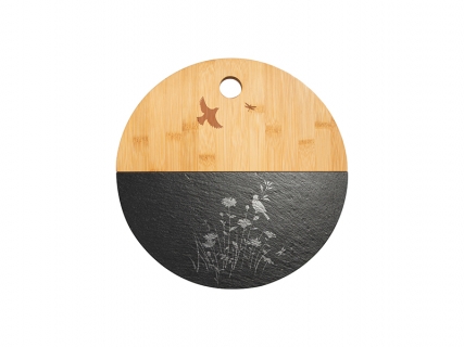 Bamboo with Slate Cutting Board (Round, φ30cm)